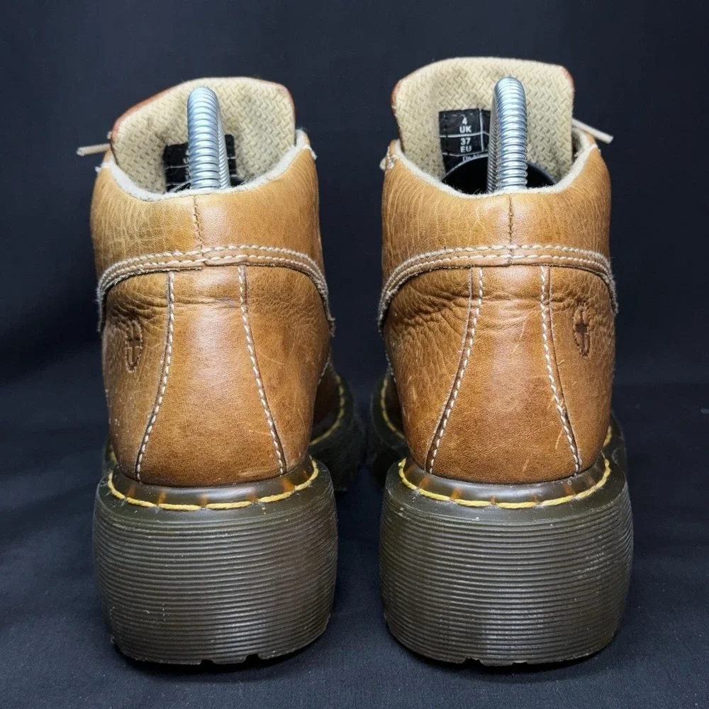 VTG Y2K Dr. Martens Leather Daisy Flower Power Boots Size 6 12281 Platform